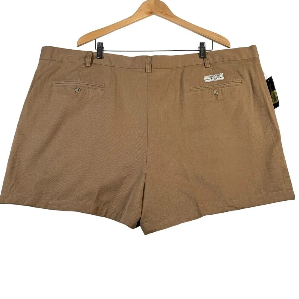 Polo Ralph Lauren Shorts Mens 50B Big‎ Khaki Tyler Chino Classic Pleated 3